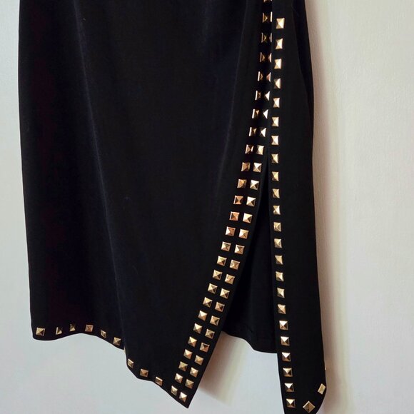 MICHAEL Michael Kors Black with Stud-Trim Side-Slit Dress - Picture 6 of 10